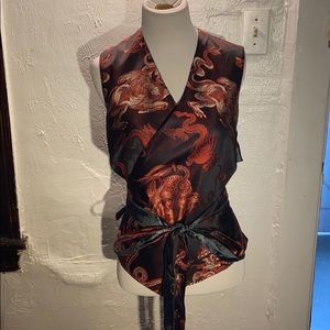 Jean Paul Gaultier multi colored vest with belt
